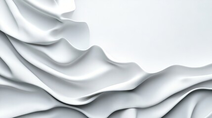 Obraz premium A white fabric with folds and folds on a white background