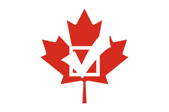 canadian flag on a white tick logo