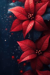 Obraz premium A detailed view of a bright red flower set against a dark black backdrop