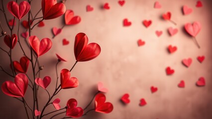 Obraz premium Romantic background with hearts.