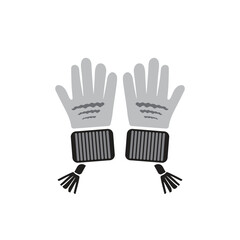 Vector Winter Gloves Silhouette and Gray Color - Minimalistic and Modern Winter Fashion