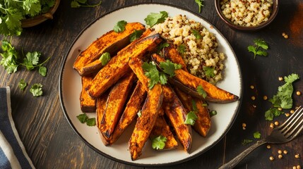 Roasted Sweet Potato Wedges with Quinoa: A Flavorful and Healthy Meal