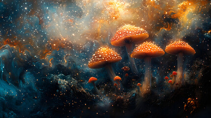 A Colorful Cosmic Show of Pastel and Neon Forms Amidst an Enigmatic Liquid Universe
