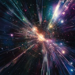 Fototapeta premium A vibrant and lively scene featuring various colored lights filling the space