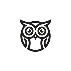 minimalist and modern owl logo design. minimalist wisdom logo vector flat design