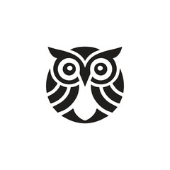 minimalist and modern owl logo design. minimalist wisdom logo vector flat design