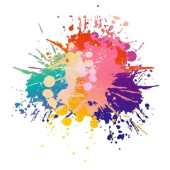 Watercolor blot of different colors without background