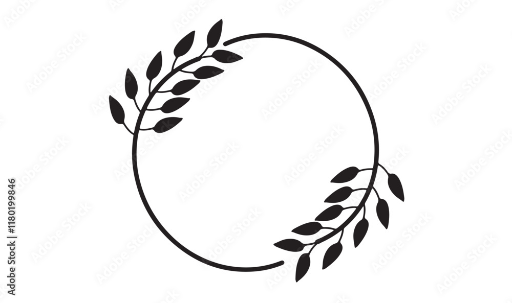 Poster frame pattern design leaf plant flower blossom botany black color mockup empty blank tree branch nat