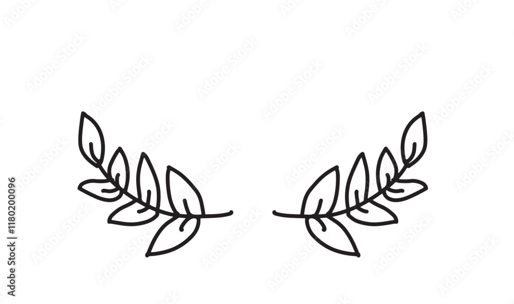 Poster leaf plant flower blossom drawing pattern design graphic element frame object icon nature art botany