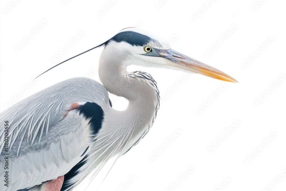 Poster a picture of a large bird with a distinctive long neck and long beak