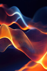 Fototapeta premium Dynamic abstract waves in vibrant orange and blue tones create mesmerizing visual