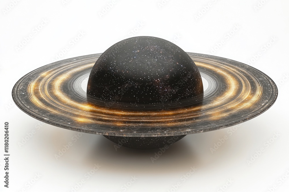 Aufkleber A black object with a ring shape, suitable for use in abstract or futuristic concepts