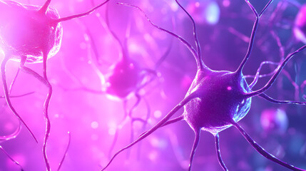 Glowing Neural Cell with Dendrites – Futuristic Visualization of Brain Activity
