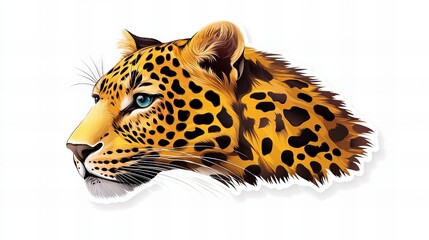 Majestic leopard portrait.  Golden hues and striking blue eyes. Wild beauty.