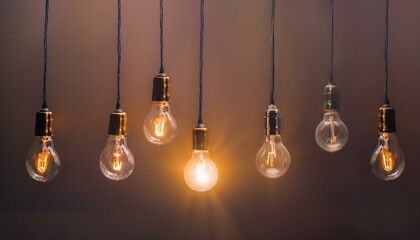 The connected light bulbs all turn on at once and emit light.