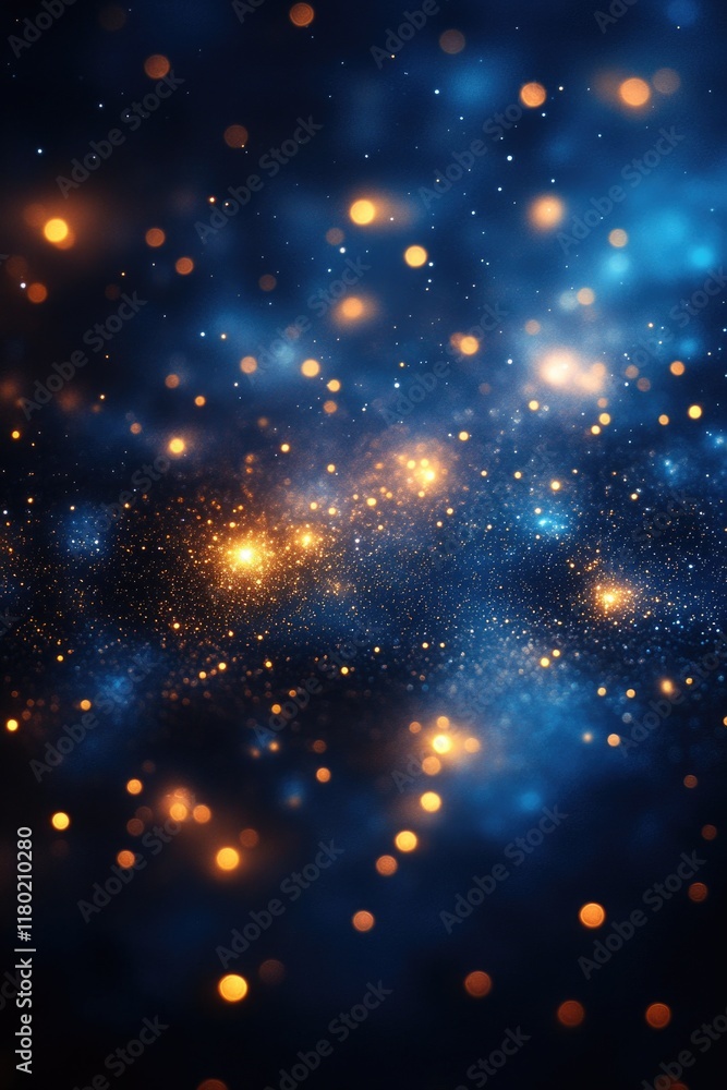 Poster a vibrant blue and yellow background featuring a countless number of stars, perfect for use in desig