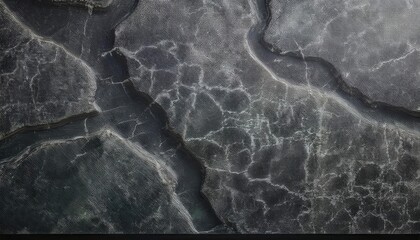 Obraz premium abstract aerial view of cracked stone surface with intricate vein like patterns and dark gray tones for graphic design and texture