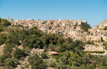 Fototapeta premium A panoramic view of the Ragusa Ibla, a historic city in Eastern Sicily, Italy