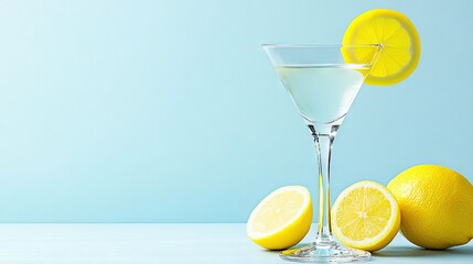   A glass of water with a slice of lemon on the rim and half a lemon on the rim