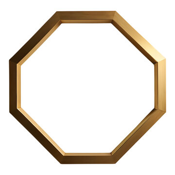 Simple geometric octagonal gold frame.