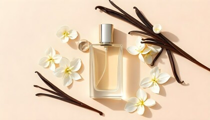 Vanilla perfume elegant mock-up