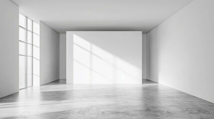 Fototapeta premium Grey 3D-rendered empty and light abstract concrete room interior.