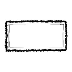 rectangle with a double frame made up of rough strokes, creating. Element vector illustration. 