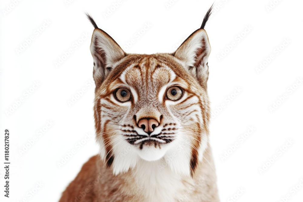 Poster a clear image of a cat's face on a white background