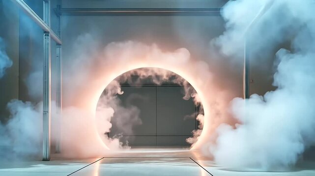 Swirling Colored Smoke in Wind Tunnel Demonstrating Air Dynamics