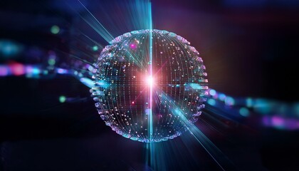 Spherical particles that represent the qubits of a quantum password emit light and rotate while overlapping.