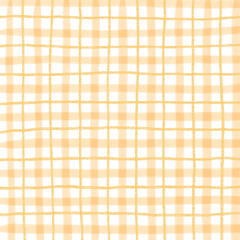 Orange Plaid Gingham Hand Drawn Background Pattern Overlay