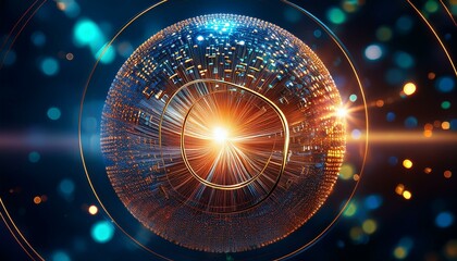 Spherical particles that represent the qubits of a quantum password emit light and rotate while overlapping.