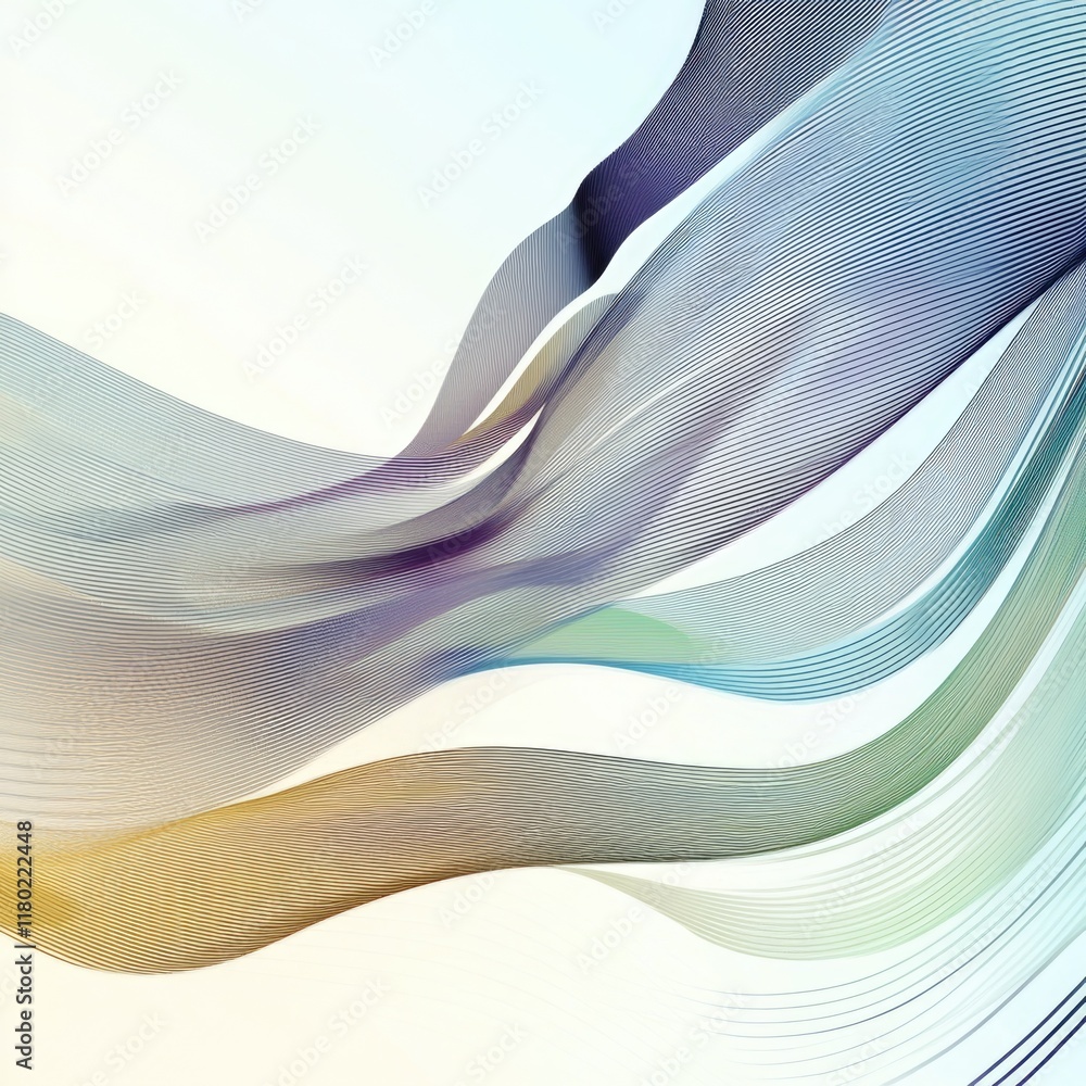 Poster close-up shot of a wave of colorful lines, suitable for illustrations and designs