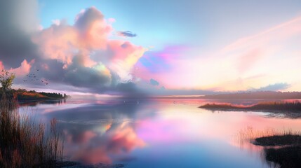 Pastel Serenity, gentle hues blend harmoniously, evoking tranquility and soft emotions, ideal for soothing environments and calming spaces