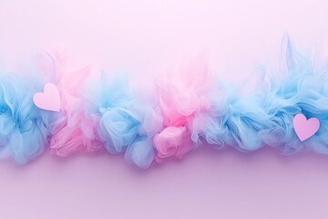 Fototapeta premium Valentine's day love celebration romantic setting decorative tulle soft colors aesthetic design