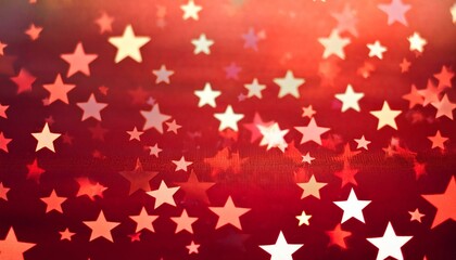 Red background with sparkling stars.