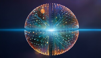 Spherical particles that represent the qubits of a quantum password emit light and rotate while overlapping.