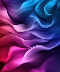 Fototapeta premium Colorful flowing abstract fabric waves in shades of purple, pink, and blue