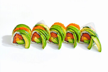 Rice paper rolls with veggies and avocado