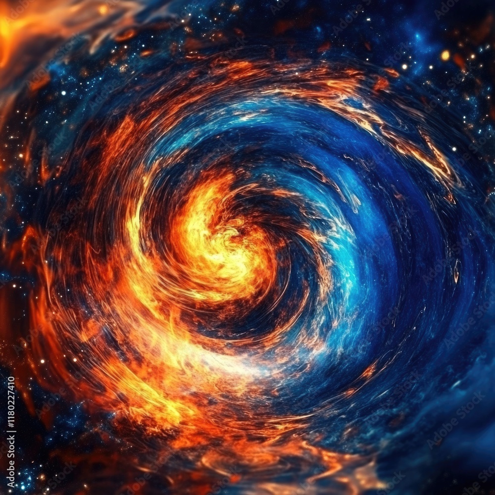Poster A spiral shape in outer space, suitable for astronomical or futuristic concepts