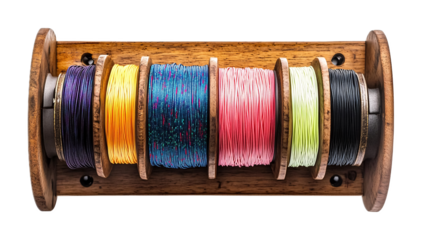 Fishing Line Spool Rack Holder for Neat Storage - Isolated on White Background