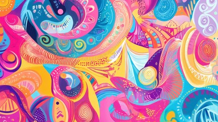 Psychedelic Abstract Art with Vibrant Colors