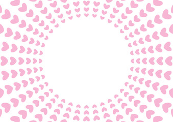 放射状に並んだハートの背景