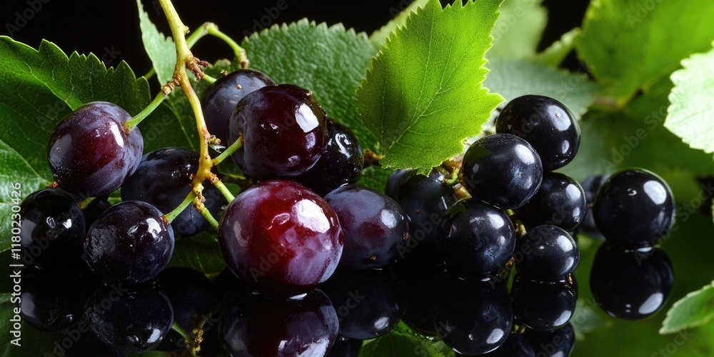 Poster a cluster of grapes photographed from above