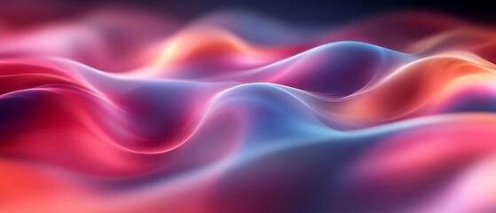Obraz premium Abstract red, pink, and blue wave background.
