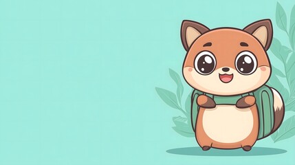 Obraz premium Adorable Fox in Backpack Ready for Adventure