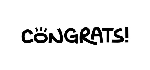 Congratulations! lettering design. Hand illustrated text. Congrats message. Calligraphic vector banner.