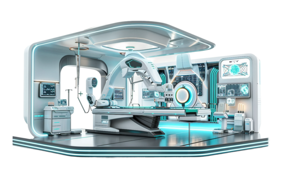 State of the Art Medical Facility Featuring Cutting Edge Technology Isolated on Transparent Background PNG