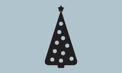 beautiful Christmas tree silhouette vector illustration
 Christmas T-shirt design, Vector typography for posters, stickers, Cutting Cricut and Silhouette, svg file, banner, card Templet, flyer and