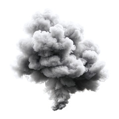 grey smoke isolated on transparent background